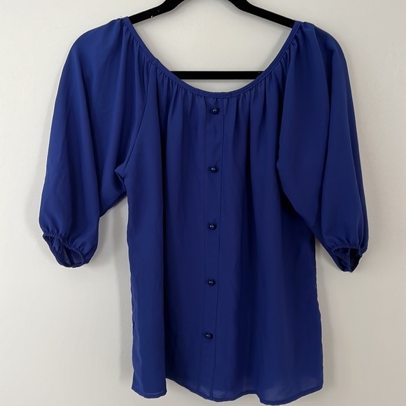 Blue Sheer Top - Picture 3 of 3